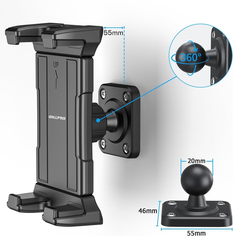 OHLPRO Universal Tablet Wall Mount Holder for 4.7-13 inch Tablet Smartphone eReader, 360° Adjustment Compatible with iPad, iPhone, Kindle Fire HD, Galaxy Tab, Switch, Drilled Screw Mounting - Image 5